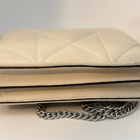 Coach Mini Klare Quilted Crossbody Bag Chalk Leather Silver Chain - Picture 4 of 8